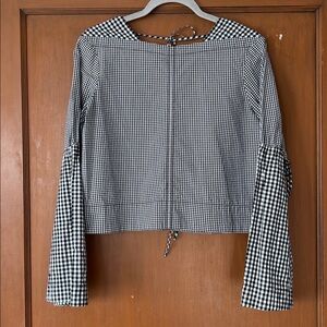Derek Lam 10 Crosby Black and White Gingham Blouse